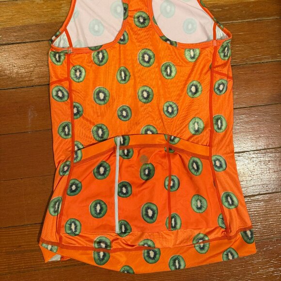 Shebeest Divine Sleeveless Cycling Jersey, Women's XS, Orange Kiwi - Picture 6 of 6